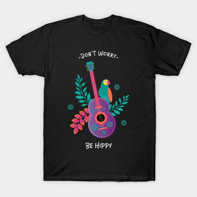 Don't Worry Be Hippy T-Shirt by Wise Inks